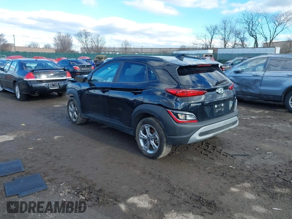 2023 Hyundai Kona SEL with VIN KM8K6CAB8PU041614, listed as a IAAI auction lot 41493717 with 1 mi miles. Bid and sale history available at carsss.com. Image 3.
