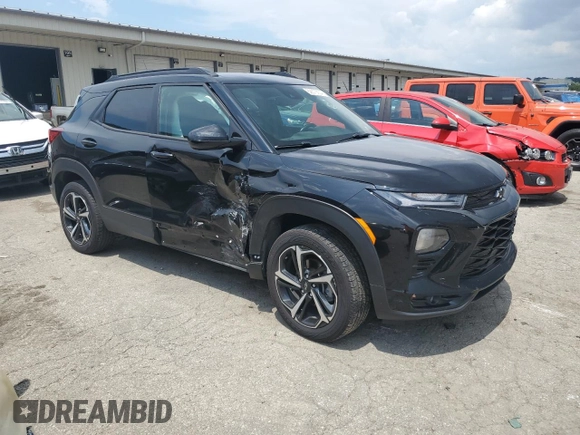 2021 Chevrolet TrailBlazer RS with VIN KL79MUSL2MB050822, listed as a Copart auction lot 62675554 with 56,037 mi miles and Salvage Title. Bid and sale history available at DreamBid. Image 4.