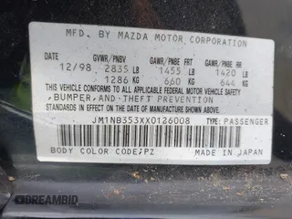 1999 Mazda MX-5 Miata with VIN JM1NB353XX0126008, listed as a IAAI auction lot 42435673 with 194,313 mi miles and . Bid and sale history available at DreamBid. Image 9.