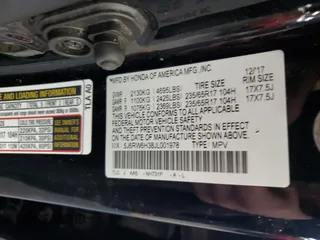 2018 Honda CR-V LX with VIN 5J6RW6H38JL001978, listed as a Copart auction lot 47803315 with 83,669 mi miles and Salvage Title. Bid and sale history available at carsss.com. Image 13.