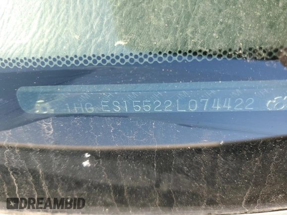 2002 Honda Civic LX with VIN 1HGES15522L074422, listed as a Copart auction lot 52536405 with Not Provided miles and Salvage Title. Bid and sale history available at DreamBid. Image 12.