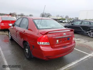 2008 Kia Spectra EX with VIN KNAFE121285543210, listed as a IAAI auction lot 41744326 with 212,743 mi miles. Bid and sale history available at carsss.com. Image 3.