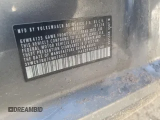 2020 Volkswagen Jetta S z VIN 3VWC57BU7LM079477, wystawiony jako Copart lot #45766475 z przebiegiem 51 414 mil mil oraz Szkoda całkowita • Salvage title. Historia ofert i sprzedaży dostępna na DreamBid. Obrazek 12.