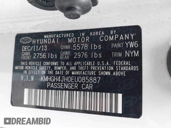 2014 Hyundai Equus Signature with VIN KMHGH4JH0EU085887, listed as a IAAI auction lot 42042823 with 77,527 mi miles and . Bid and sale history available at DreamBid. Image 9.
