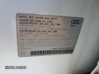 2013 Audi Q5 Premium with VIN WA1CFAFP5DA089435, listed as a Copart auction lot 51108665 with 125,746 mi miles and Clean Title. Bid and sale history available at carsss.com. Image 13.