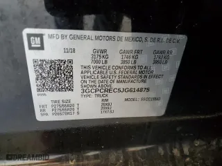 2018 Chevrolet Silverado 1500 LT with VIN 3GCPCREC5JG614875, listed as a Copart auction lot 47894655 with 176,188 mi miles and Salvage Title. Bid and sale history available at carsss.com. Image 14.