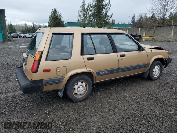 1985 Toyota Tercel z VIN JT2AL35W3F0174785, wystawiony jako Copart lot #50786875 z przebiegiem 499 739 mil mil oraz Szkoda całkowita • Salvage title. Historia ofert i sprzedaży dostępna na DreamBid. Obrazek 3.