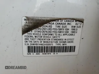 2012 Acura ZDX Tech Pkg with VIN 2HNYB1H46CH500975, listed as a Copart auction lot 43585275 with 75,337 mi miles and Salvage Title. Bid and sale history available at carsss.com. Image 14.