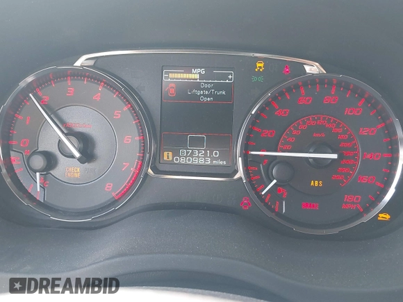 2016 Subaru WRX Premium with VIN JF1VA1E60G9805403, listed as a IAAI auction lot 42359095 with 80,983 mi miles and . Bid and sale history available at DreamBid. Image 7.