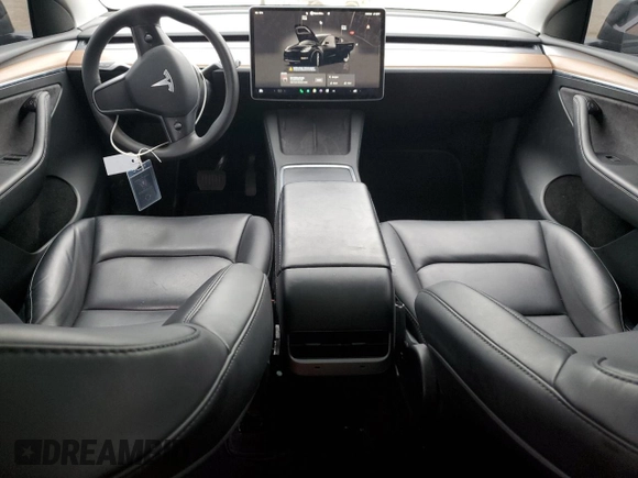 2023 Tesla Model Y Long Range with VIN 7SAYGDEE1PF923998, listed as a Copart auction lot 48954205 with 21,525 mi miles and Salvage Title. Bid and sale history available at DreamBid. Image 8.