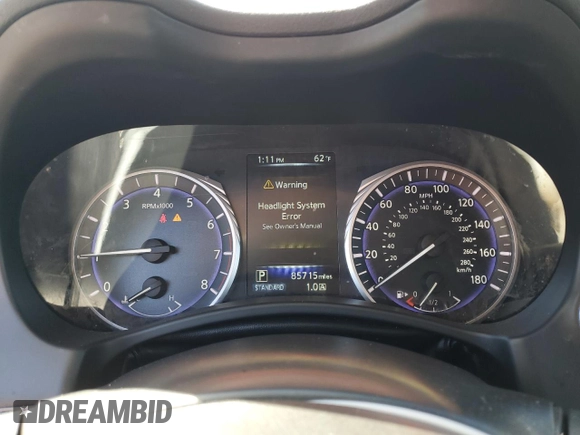 2017 Infiniti Q50 2.0t Premium with VIN JN1CV7AR7HM682645, listed as a Copart auction lot 49962645 with 85,715 mi miles and Salvage Title. Bid and sale history available at carsss.com. Image 9.