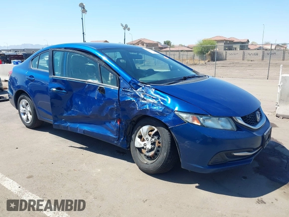 2014 Honda Civic Sedan LX with VIN 19XFB2F58EE260616, listed as a IAAI auction lot 41849697 with 148,757 mi miles. Bid and sale history available at carsss.com. Image 6.