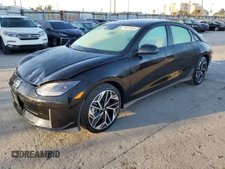 2023 Hyundai IONIQ 6 SEL with VIN KMHM34AA9PA048068, listed as a Copart auction lot 88573255 with 12,601 mi miles and Salvage Title. Bid and sale history available at carsss.com. Image 1.