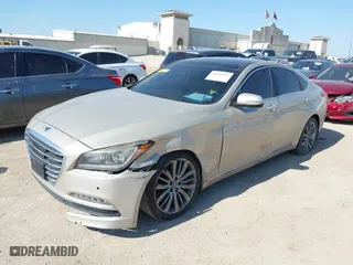 2015 Hyundai Genesis 5.0L with VIN KMHGN4JF3FU079042, listed as a IAAI auction lot 41696557 with 119,939 mi miles. Bid and sale history available at carsss.com. Image 18.
