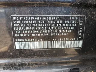 2011 Volkswagen GTI Autobahn with VIN WVWHV7AJ6BW145211, listed as a Copart auction lot 67705544 with 76,549 mi miles and Salvage Title. Bid and sale history available at carsss.com. Image 12.