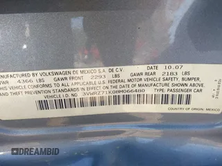 2008 Volkswagen Jetta SE с VIN 3VWRZ71K08M066480, выставлен на аукционе IAAI как лот 42129061 с пробегом 171 767 миль миль и . История ставок и продаж доступна на DreamBid. Изображение 9.