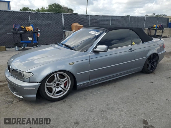 2005 BMW 3 Series 330Ci with VIN WBABW53445PL49161, listed as a Copart auction lot 51822665 with 186,818 mi miles and Clean Title. Bid and sale history available at carsss.com. Image 1.