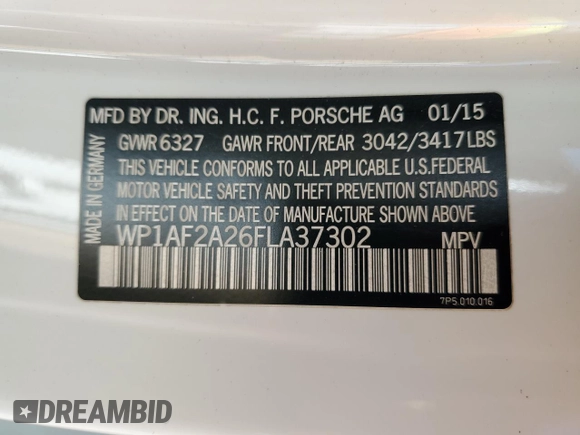2015 Porsche Cayenne Diesel with VIN WP1AF2A26FLA37302, listed as a Copart auction lot 56732425 with 124,361 mi miles and Salvage title. Bid and sale history available at DreamBid. Image 13.
