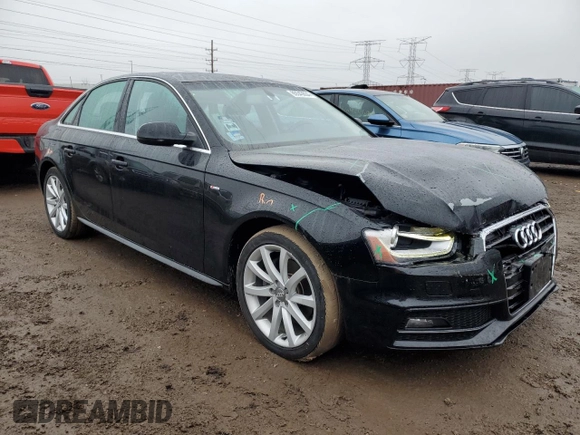 2014 Audi A4 Premium with VIN WAUBFAFL8EN028621, listed as a Copart auction lot 85543634 with 44,041 mi miles and Salvage Title. Bid and sale history available at carsss.com. Image 4.