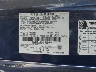 2012 Ford Mustang V6 Premium with VIN 1ZVBP8AM5C5244459, listed as a IAAI auction lot 41920863 with 127,034 mi miles. Bid and sale history available at carsss.com. Image 9.
