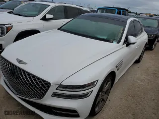 2021 Genesis G80 3.5T Prestige with VIN KMTGC4SD4MU048078, listed as a Copart auction lot 76812644 with 0 mi miles and Non Repairable. Bid and sale history available at carsss.com. Image 1.