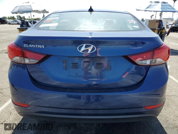 2016 Hyundai Elantra SE with VIN 5NPDH4AE9GH720826, listed as a Copart auction lot 61446445 with 109,305 mi miles and Salvage title. Bid and sale history available at DreamBid. Image 6.