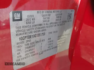 2016 Chevrolet Colorado 4WD Z71 z VIN 1GCPTDE19G1261758, wystawiony jako IAAI lot #42160870 z przebiegiem 98 026 mil mil oraz . Historia ofert i sprzedaży dostępna na DreamBid. Obrazek 9.