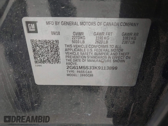 2019 Cadillac XTS Luxury with VIN 2G61M5S33K9113899, listed as a IAAI auction lot 42063952 with 148,773 mi miles and . Bid and sale history available at DreamBid. Image 9.
