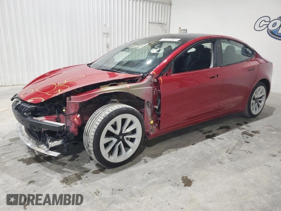 2023 Tesla Model 3 with VIN 5YJ3E1EA8PF448830, listed as a Copart auction lot 54058455 with 47,395 mi miles and Clean Title. Bid and sale history available at DreamBid. Image 1.