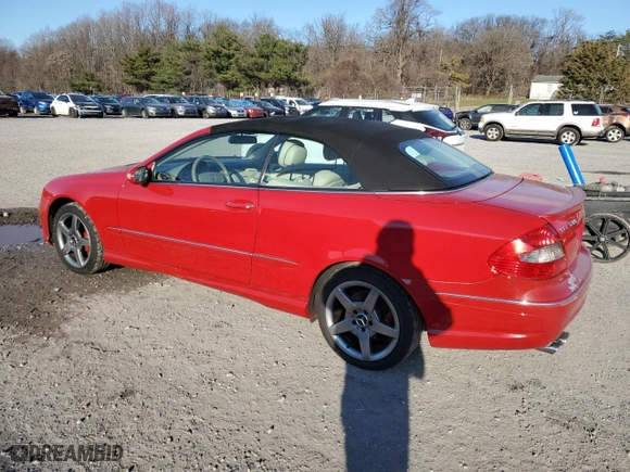 2006 Mercedes-Benz CLK-Class 5.0L with VIN WDBTK75G06T070481, listed as a Copart auction lot 80626804 with 113,385 mi miles and Salvage Title. Bid and sale history available at carsss.com. Image 2.
