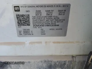 2021 Chevrolet Equinox LS z VIN 3GNAXSEV4MS163644, wystawiony jako Copart lot #81651234 z przebiegiem 90 575 mil mil oraz Szkoda całkowita • Salvage title. Historia ofert i sprzedaży dostępna na DreamBid. Obrazek 12.