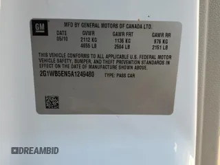 2010 Chevrolet Impala LT with VIN 2G1WB5EN5A1249480, listed as a Copart auction lot 42857095 with 151,593 mi miles and Salvage Title. Bid and sale history available at DreamBid. Image 12.