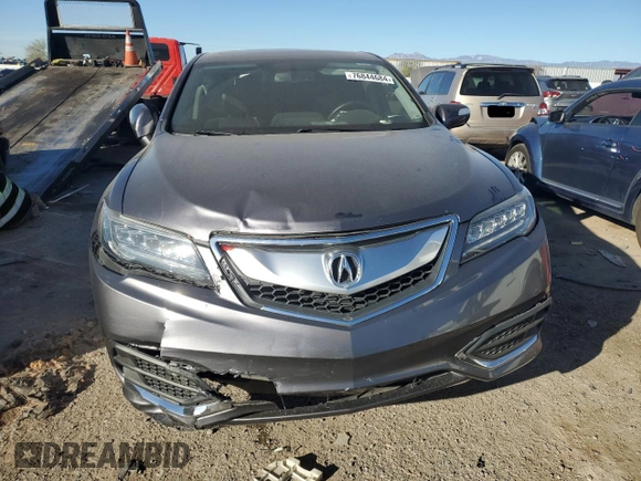 2017 Acura RDX w/Technology Pkg with VIN 5J8TB3H56HL010245, listed as a Copart auction lot 76844684 with 0 mi miles and Salvage Title. Bid and sale history available at carsss.com. Image 5.