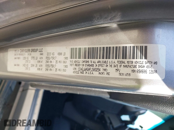 2015 Jeep Wrangler Sport with VIN 1C4GJWAG0FL503254, listed as a IAAI auction lot 41931666 with 115,394 mi miles. Bid and sale history available at carsss.com. Image 9.