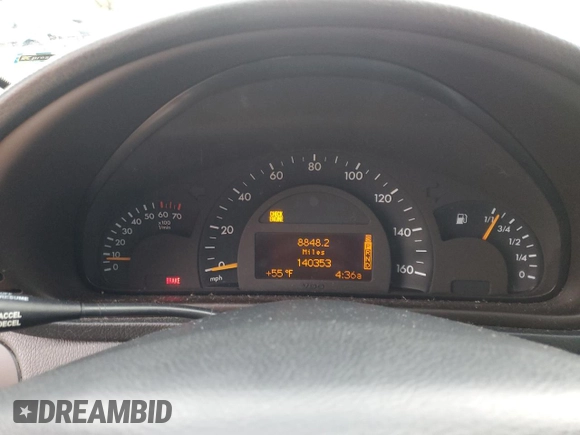 2004 Mercedes-Benz C 230 Kompressor with VIN WDBRF40J24F494739, listed as a Copart auction lot 50262755 with 140,353 mi miles and Salvage Title. Bid and sale history available at DreamBid. Image 9.