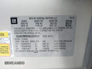 2016 Buick Enclave Leather with VIN 5GAKVBKD4GJ294594, listed as a IAAI auction lot 40939480 with 188,546 mi miles. Bid and sale history available at carsss.com. Image 9.