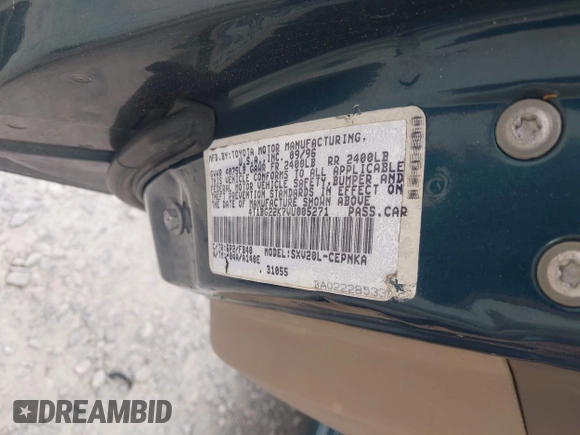 1997 Toyota Camry LE z VIN 4T1BG22K7VU005271, wystawiony jako IAAI lot #42098097 z przebiegiem Nie podano mil oraz . Historia ofert i sprzedaży dostępna na DreamBid. Obrazek 9.