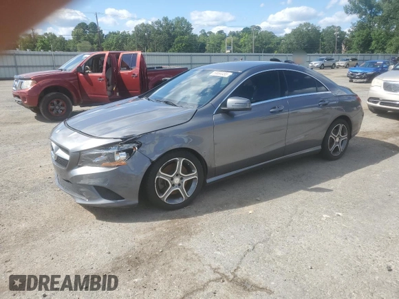 2014 Mercedes-Benz CLA 250 with VIN WDDSJ4EB2EN068792, listed as a Copart auction lot 59684455 with 104,577 mi miles and Salvage title. Bid and sale history available at DreamBid. Image 1.