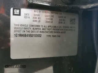 2014 Chevrolet Volt with VIN 1G1RH6E41EU153932, listed as a Copart auction lot 54265615 with 174,023 mi miles and Salvage Title. Bid and sale history available at DreamBid. Image 12.