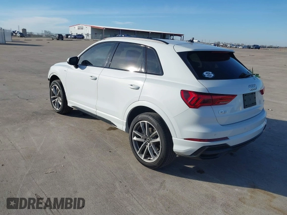 2022 Audi Q3 S line Premium with VIN WA1DECF39N1072980, listed as a IAAI auction lot 41407117 with 19,397 mi miles and . Bid and sale history available at DreamBid. Image 3.