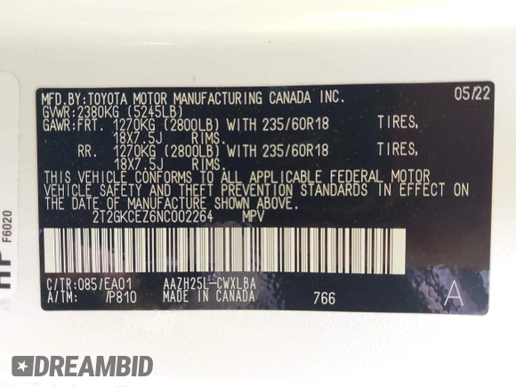 2022 Lexus NX 350h Premium с VIN 2T2GKCEZ6NC002264, выставлен на аукционе IAAI как лот 42063653 с пробегом 51 664 миль миль и . История ставок и продаж доступна на DreamBid. Изображение 9.
