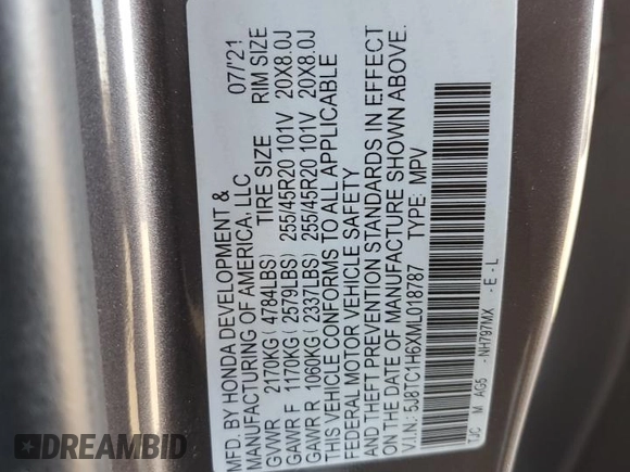 2021 Acura RDX w/A-Spec Package с VIN 5J8TC1H6XML018787, выставлен на аукционе Copart как лот 76702624 с пробегом Не указан миль и Чистый • Clean title. История ставок и продаж доступна на DreamBid. Изображение 12.