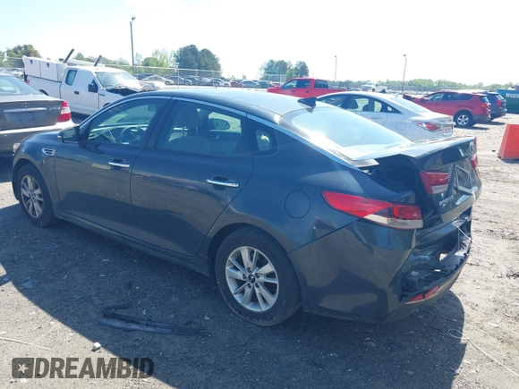 2016 Kia Optima LX with VIN KNAGT4L3XG5078248, listed as a IAAI auction lot 42011616 with 150,000 mi miles. Bid and sale history available at carsss.com. Image 3.