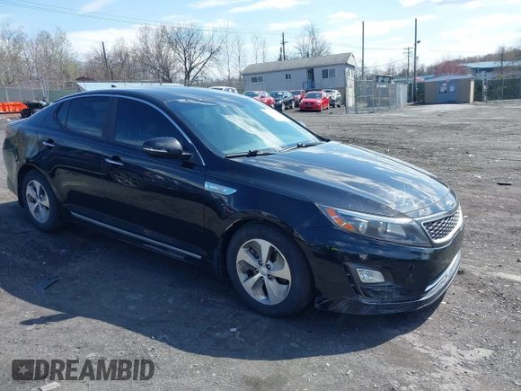 2016 Kia Optima Hybrid with VIN KNAGM4AD8G5092898, listed as a IAAI auction lot 42045490 with 148,673 mi miles. Bid and sale history available at carsss.com. Image 1.