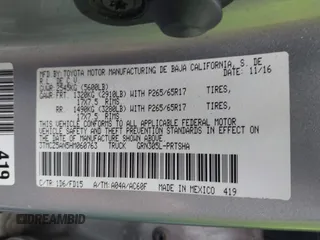2017 Toyota Tacoma SR5 with VIN 3TMCZ5AN5HM060763, listed as a IAAI auction lot 41783899 with 93,926 mi miles. Bid and sale history available at carsss.com. Image 9.