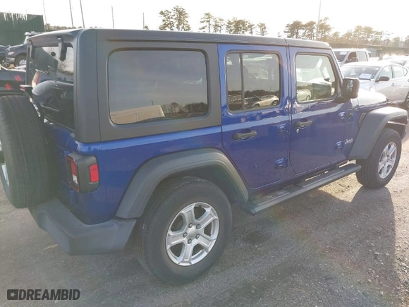 2020 Jeep Wrangler Unlimited Sport S with VIN 1C4HJXDN0LW140324, listed as a IAAI auction lot 41517030 with 53942 miles. Bid and sale history available at carsss.com. Image 4.