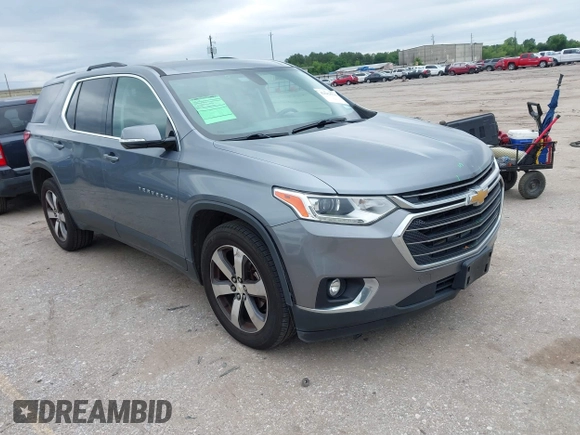 2018 Chevrolet Traverse LT z VIN 1GNERHKW3JJ135861, wystawiony jako IAAI lot #42189570 z przebiegiem 180 113 mil mil oraz . Historia ofert i sprzedaży dostępna na DreamBid. Obrazek 1.