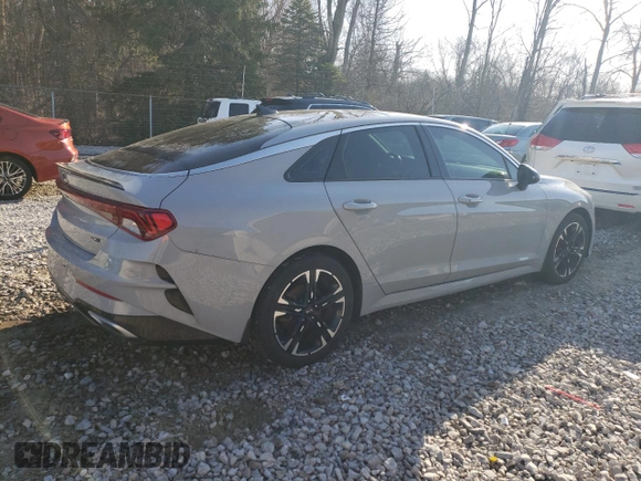 2021 Kia K5 GT-Line with VIN 5XXG64J29MG073151, listed as a Copart auction lot 49581455 with 120,830 mi miles and Salvage Title. Bid and sale history available at carsss.com. Image 3.