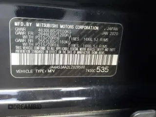 2020 Mitsubishi Eclipse Cross ES z VIN JA4AS3AA2LZ028500, wystawiony jako Copart lot #88963855 z przebiegiem 117 462 mil mil oraz Szkoda całkowita • Salvage title. Historia ofert i sprzedaży dostępna na DreamBid. Obrazek 15.