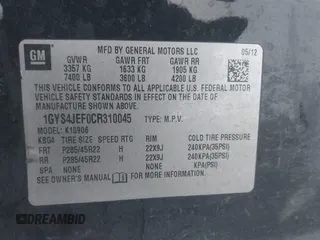 2012 Cadillac Escalade ESV Premium z VIN 1GYS4JEF0CR310045, wystawiony jako IAAI lot #41332306 z przebiegiem 166 676 mil mil oraz . Historia ofert i sprzedaży dostępna na DreamBid. Obrazek 9.